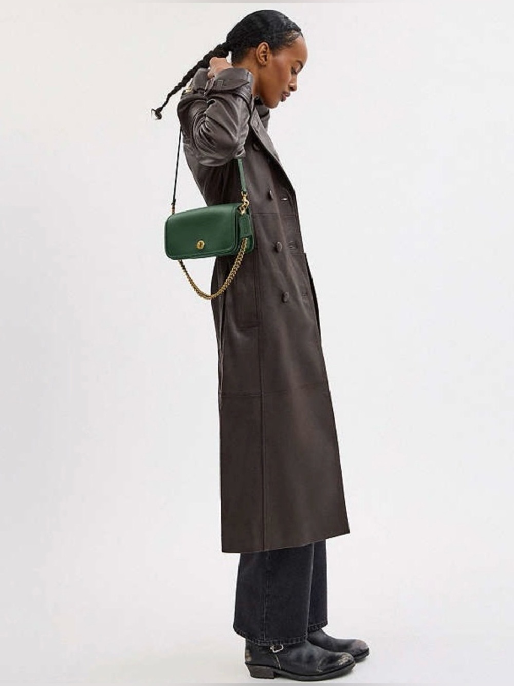 NWT Coach The Dinky Shoulder Bag Gold Chain/Hunter Green Leather LIMITED CW641 - Picture 4 of 13